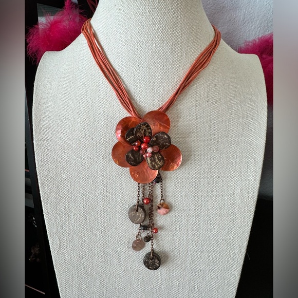 You & I Flower Statement Necklace - Picture 5 of 7